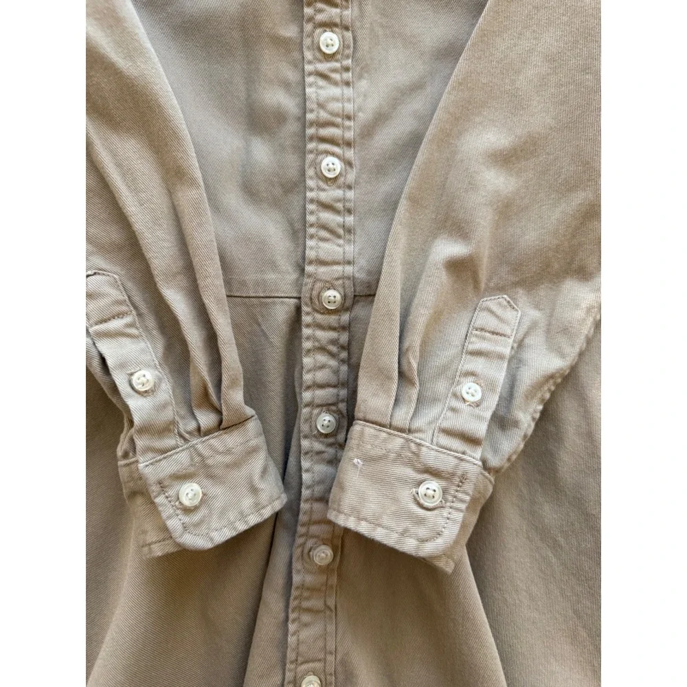 Ralph Lauren Girls Shirt Dress Size 5 Khaki Long Sleeve Button-Down Prep School